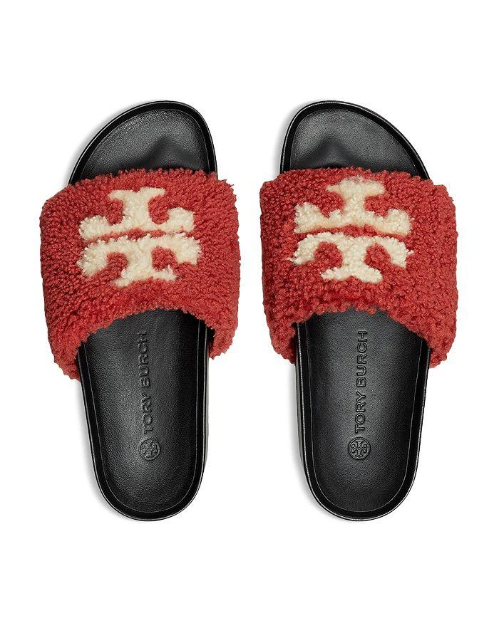 商品Tory Burch|Women's Double T Shearling Flatform Sandals,价格¥1343,第3张图片详细描述