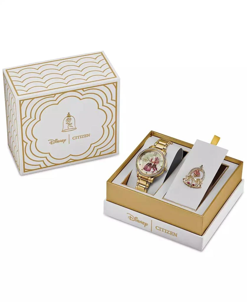 商品Citizen|Eco-Drive Women's Disney Belle and Beast Gold-Tone Stainless Steel Bracelet Watch 36mm Gift Set,价格¥2449,第4张图片详细描述
