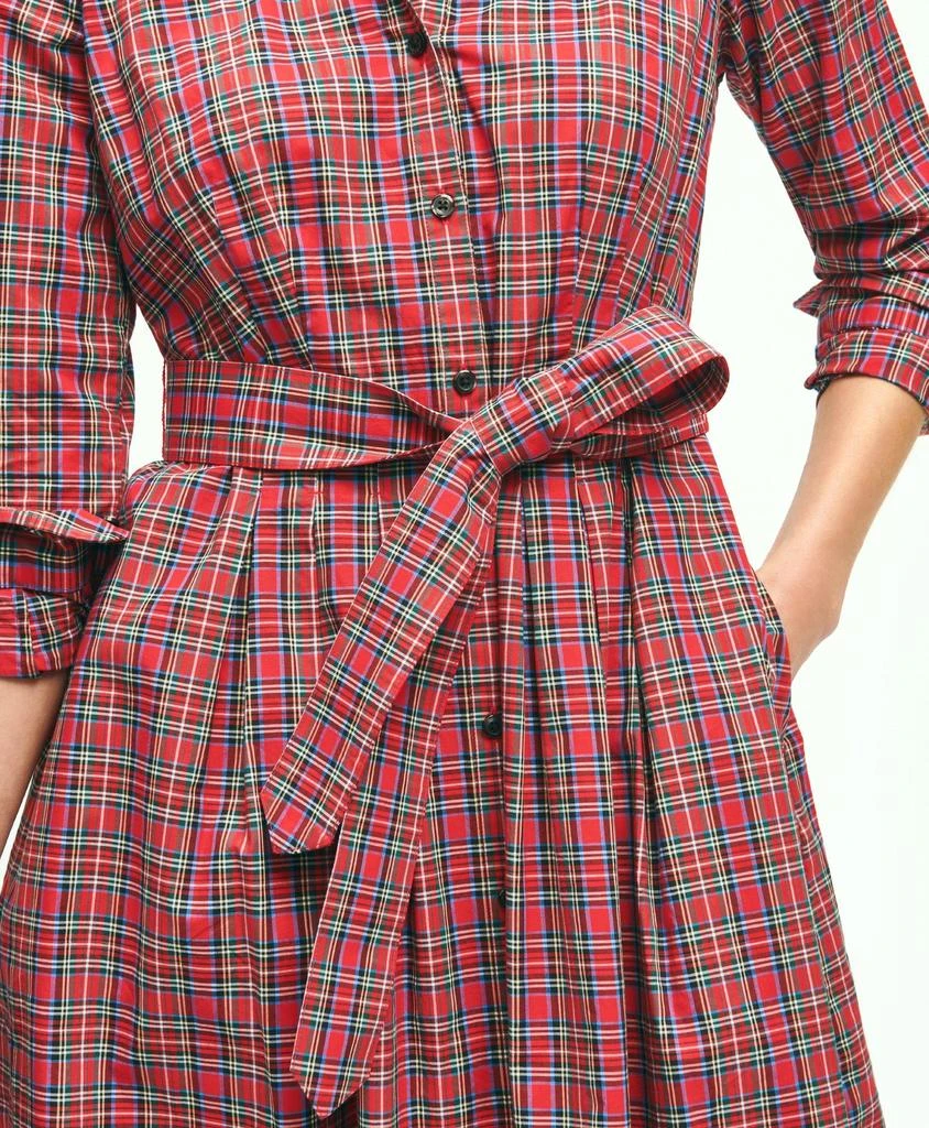 商品Brooks Brothers|Cotton A-Line Plaid Shirt Dress,价格¥699,第4张图片详细描述