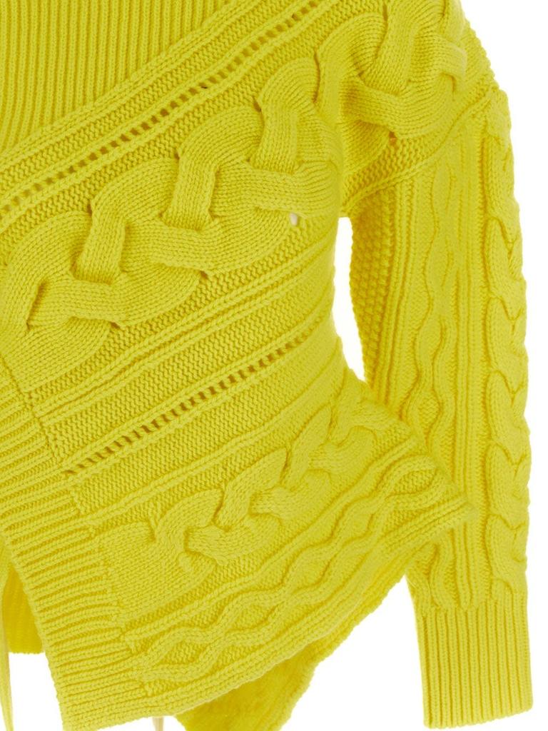 Pieced And Patched Twisted Jumper In Bright Yellow商品第3张图片规格展示