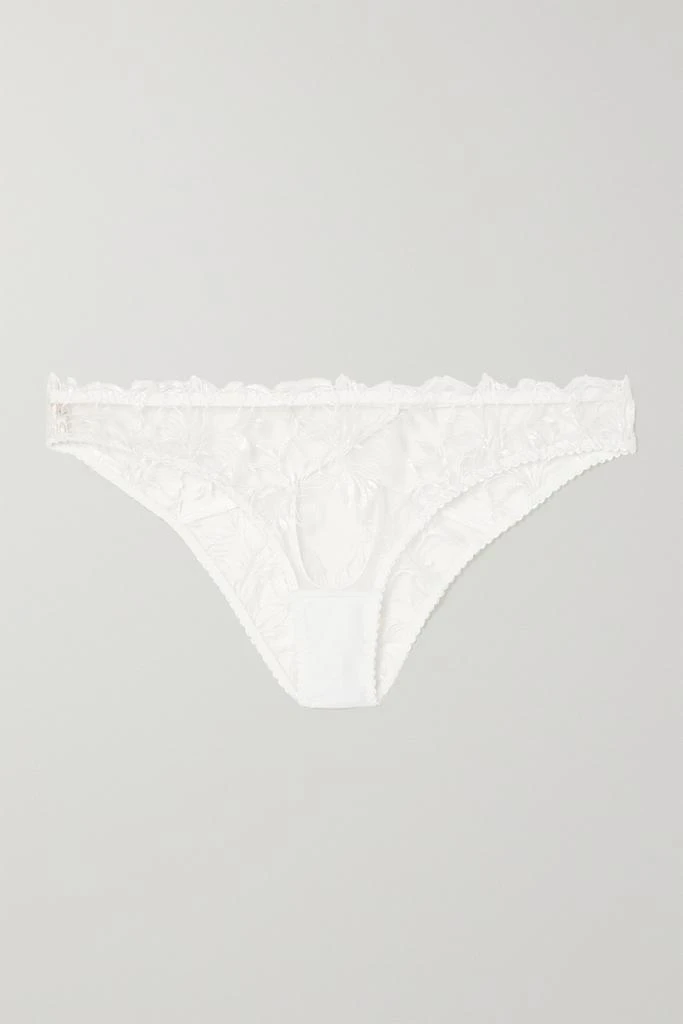 商品L'Agent by Agent Provocateur|Ozella Pvc 边饰刺绣弹力绢网三角裤,价格¥575,第1张图片