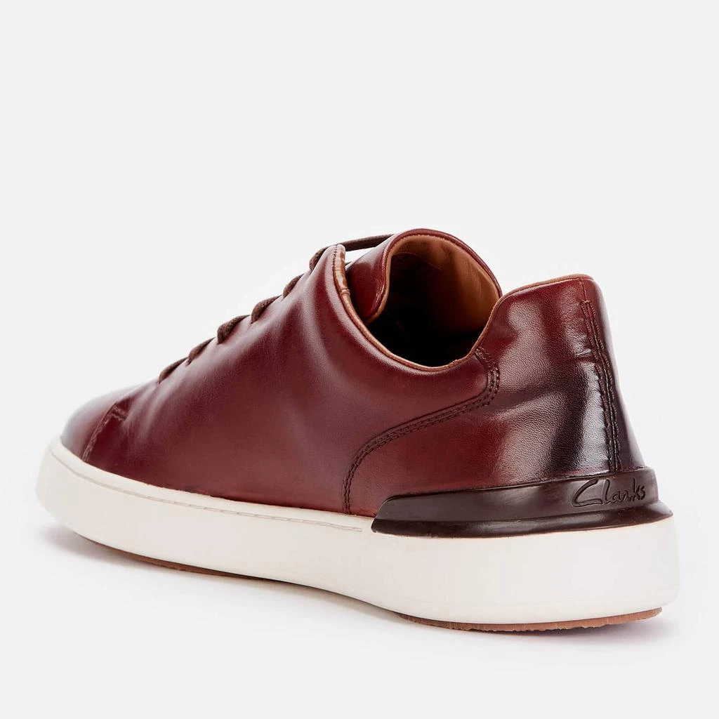 商品Clarks|CLARKS MEN'S COURTLITE LACE LEATHER CUPSOLE TRAINERS - DARK TAN,价格¥468,第2张图片详细描述