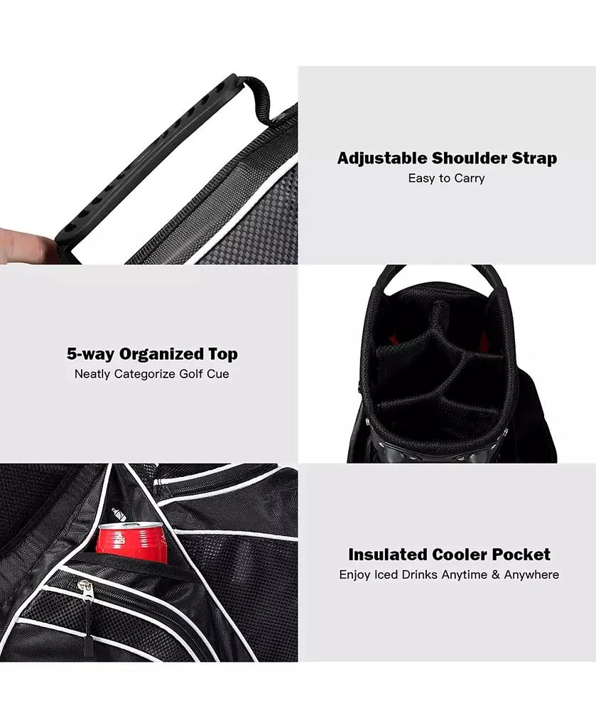 商品Costway|Golf Stand Cart Bag Club w/6 Way Divider Carry Organizer,价格¥707,第5张图片详细描述