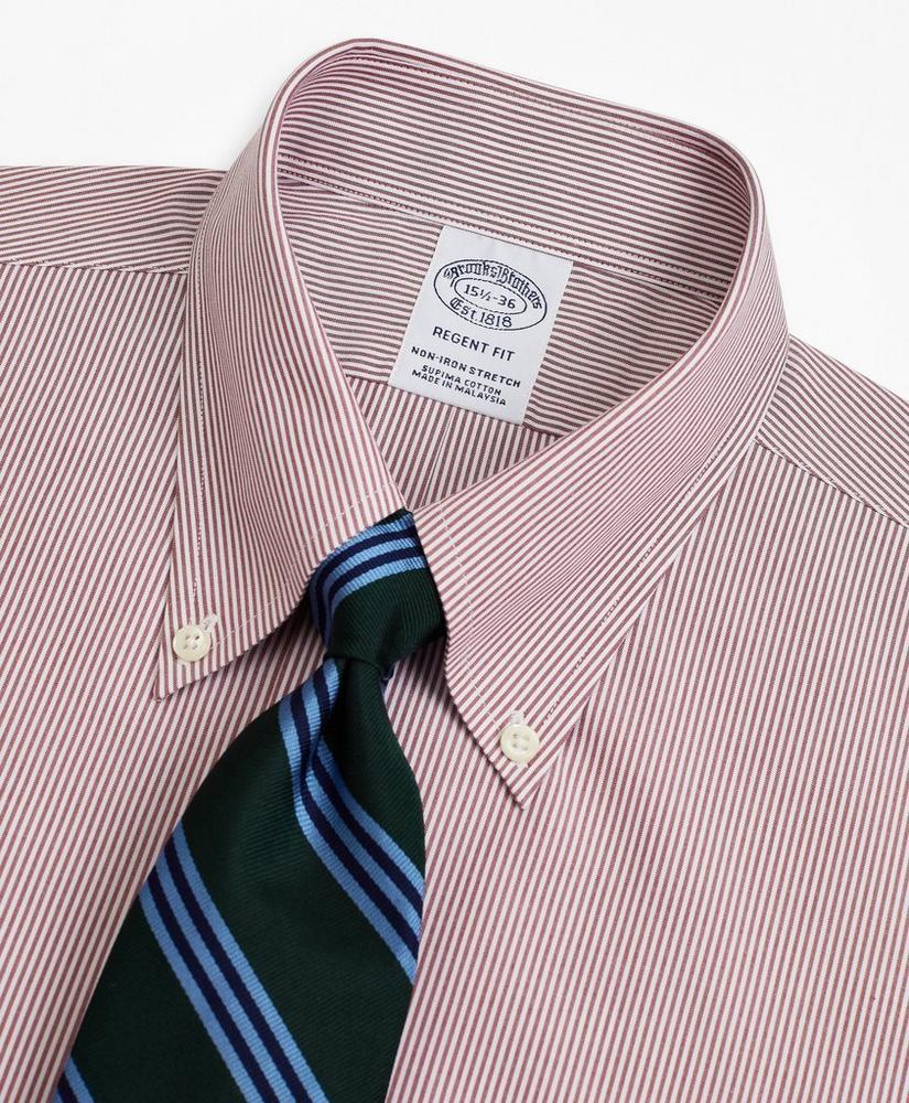 商品Brooks Brothers|Stretch Regent Regular-Fit  Dress Shirt, Non-Iron Poplin Button-Down Collar Fine Stripe,价格¥450,第2张图片详细描述