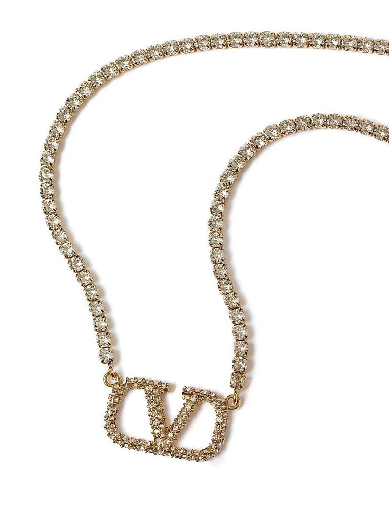商品Valentino|V-Logo Signature Metal and Swarovski Crystal Necklace,价格¥7309,第3张图片详细描述