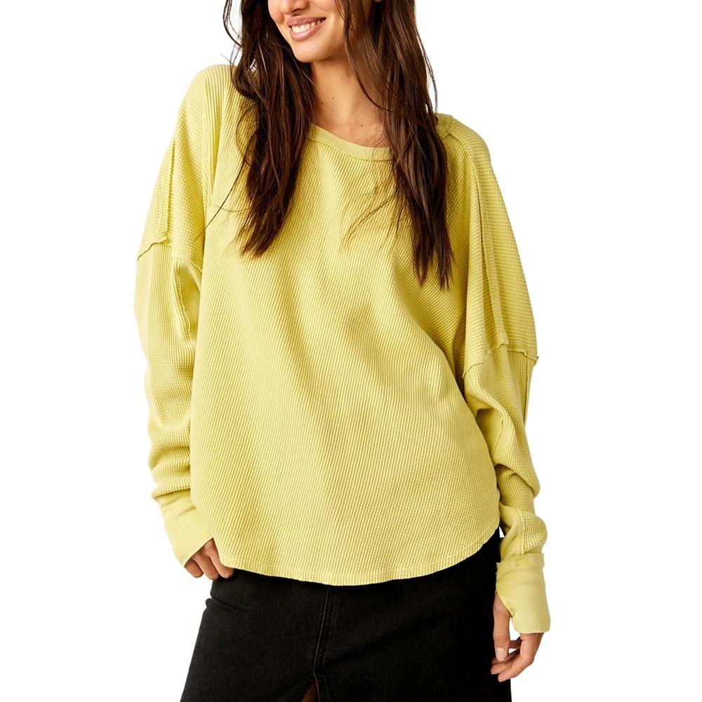 商品Free People|Women's Microphone Drop-Shoulder Cotton Thermal Top,价格¥509,第1张图片
