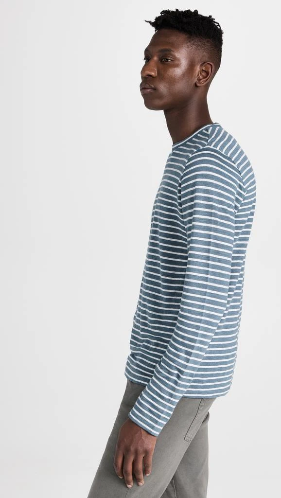 商品Vince|Vince Stripe Linen Long Sleeve Crew Neck Tee,价格¥1452,第4张图片详细描述