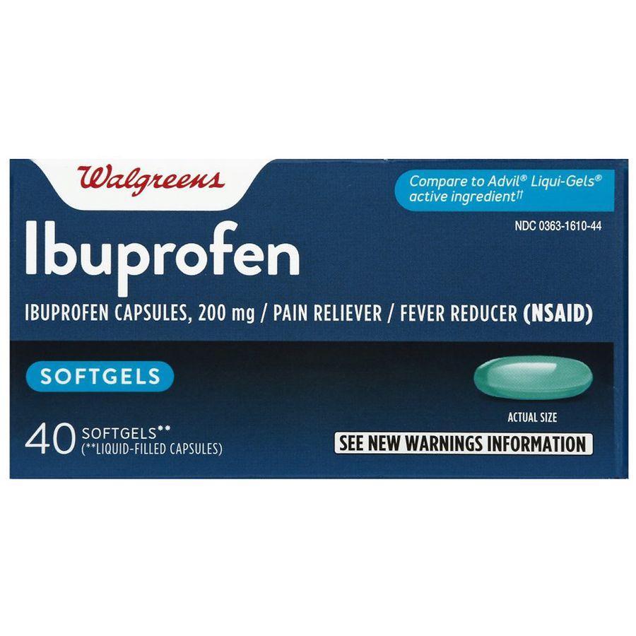 商品Walgreens|Ibuprofen 200 mg Softgels,价格¥33,第1张图片