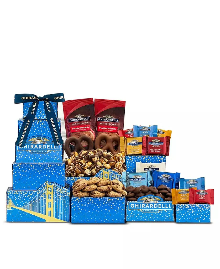 商品Wine Country Gift Baskets|Ghirardelli Chocolate Lovers Gift Tower, 14 Pieces,价格¥297,第1张图片