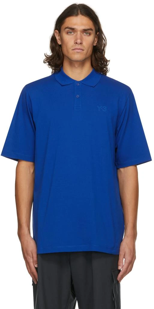 商品Y-3|Blue Piqué Logo Classic Polo,价格¥331,第1张图片