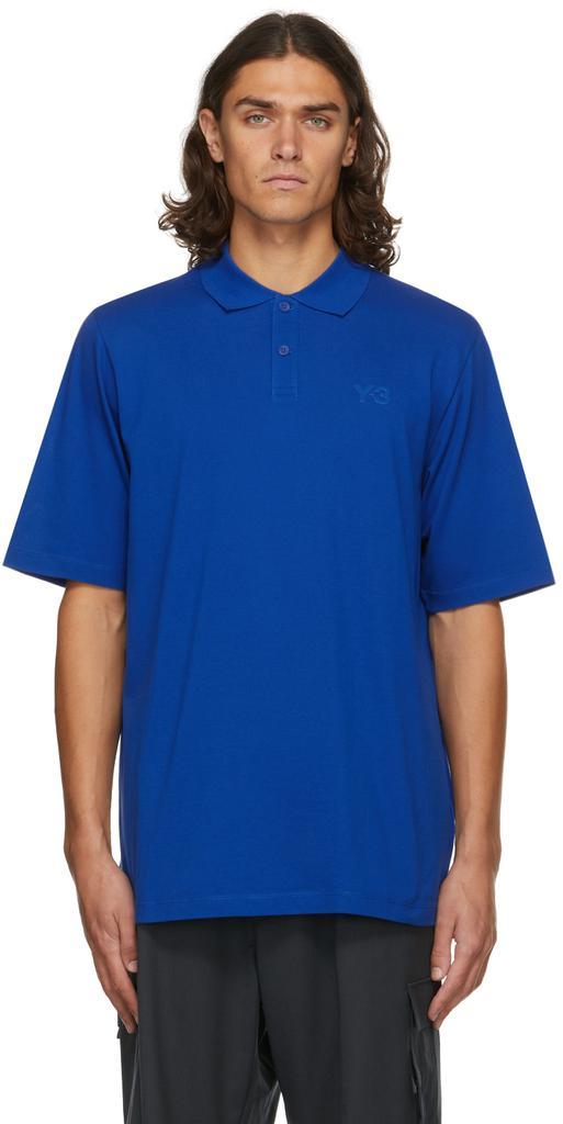 商品Y-3|Blue Piqué Logo Classic Polo,价格¥307,第1张图片