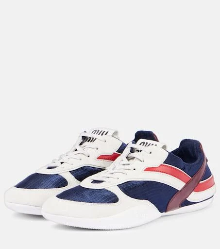 商品Miu Miu|Gymnasium皮革边饰运动鞋,价格¥9368,第4张图片详细描述