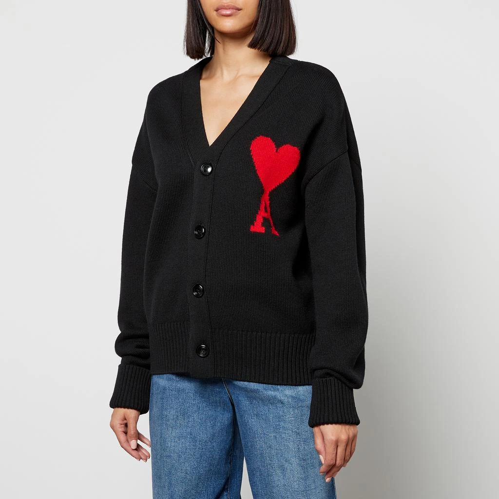 商品AMI|AMI de Coeur Logo-Intarsia Wool Cardigan,价格¥3308,第1张图片