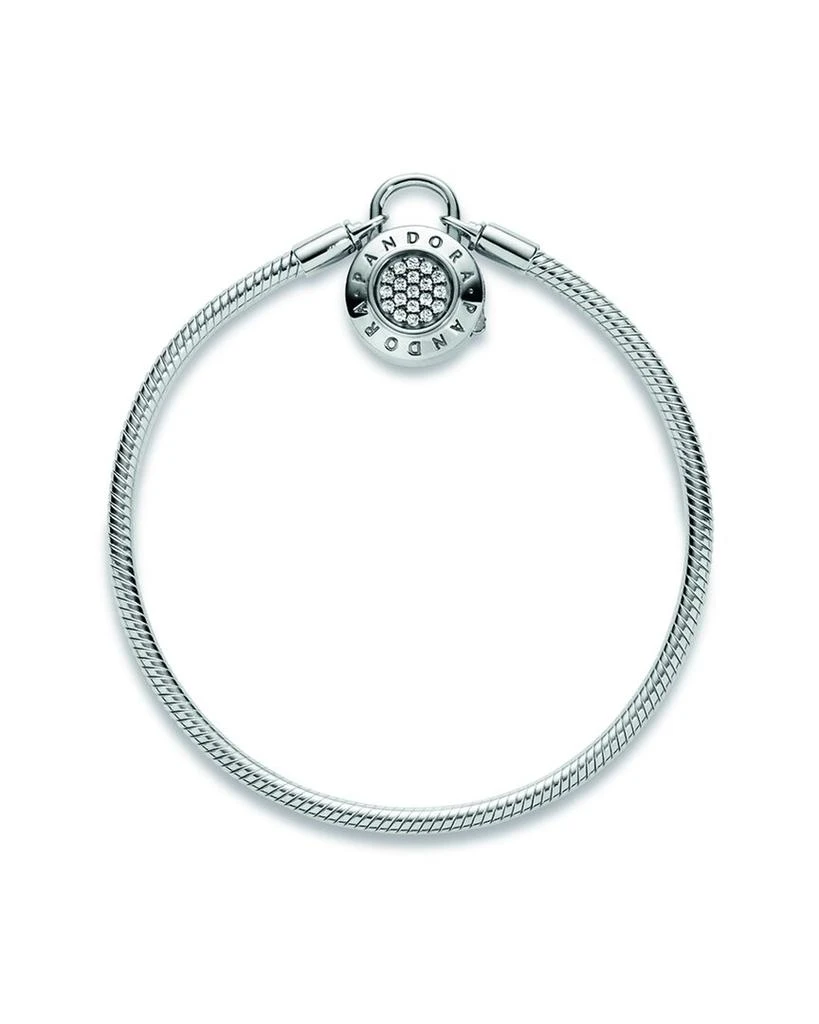 商品PANDORA|Pandora Signature Silver CZ Snake Chain Bracelet,价格¥399,第2张图片详细描述