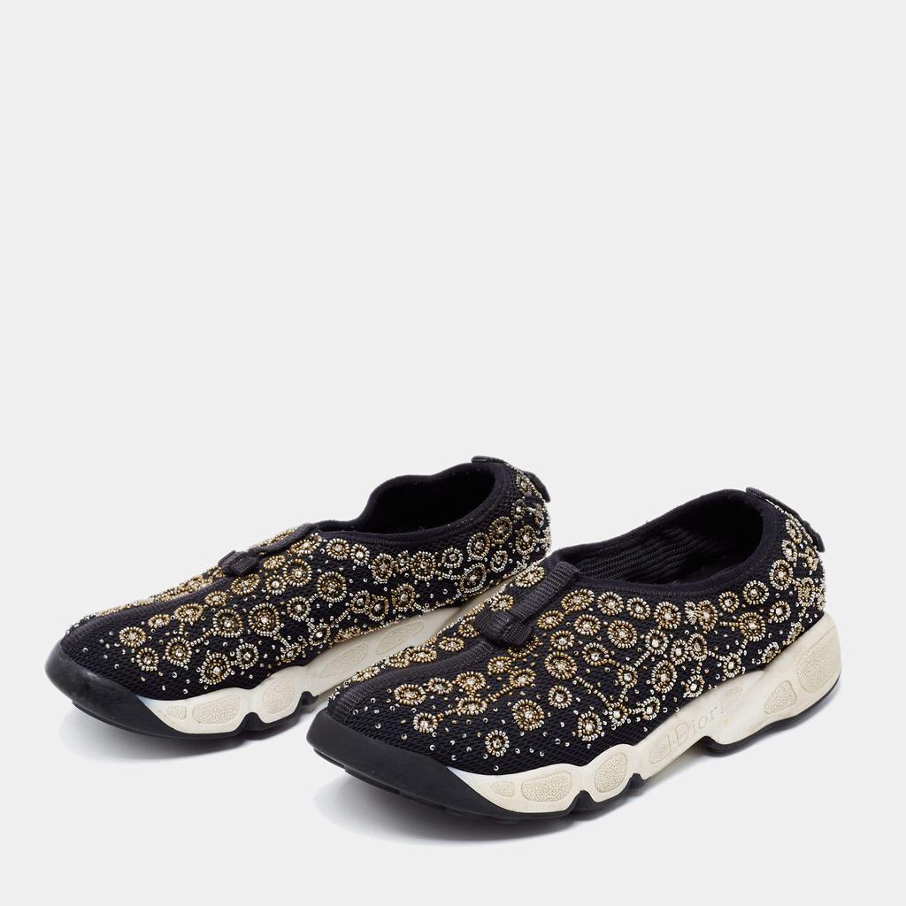 商品[二手商品] Dior|Dior  Black Mesh Fusion Emballished Low Top  Sneakers Size 38,价格¥1368,第4张图片详细描述