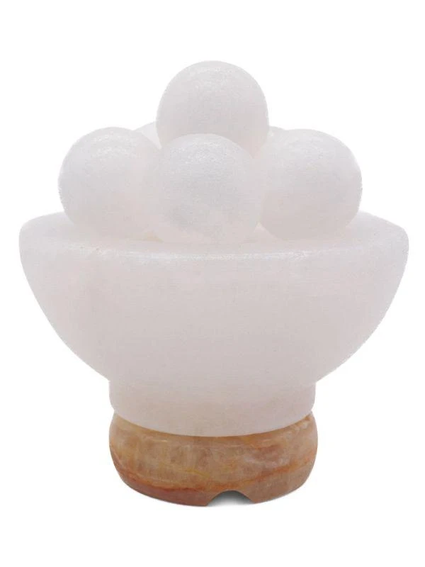 商品HIMALAYAN SECRETS|White Himalayan Salt Bowl With Massage Balls,价格¥558,第1张图片