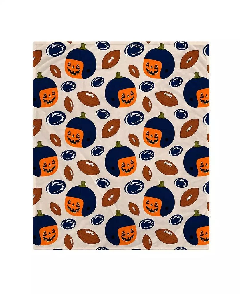 商品Pegasus Home Fashions|Penn State Nittany Lions 60" x 70" Pumpkin Helmet Corral Fleece Blanket,价格¥295,第1张图片