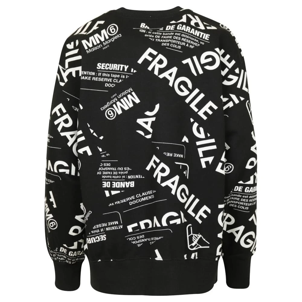 商品MAISON MARGIELA|Fragile Print Black Sweatshirt,价格¥416,第2张图片详细描述