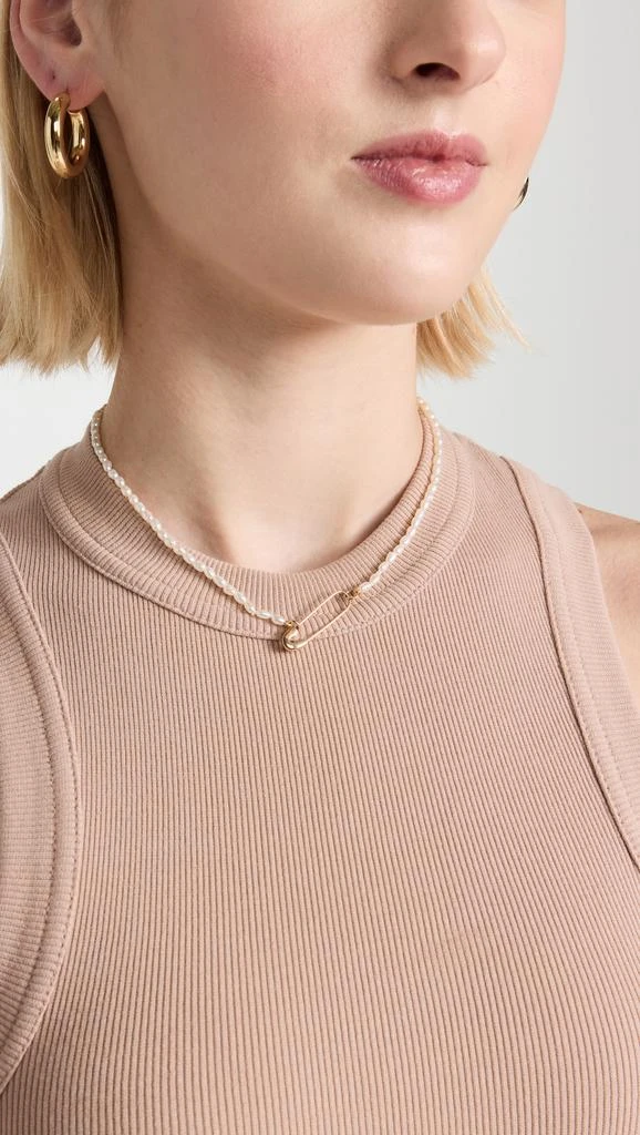 商品Zoe Chicco|14k Pearl Bead Necklace with a 14k Safety Pin Closure in Front,价格¥4295,第2张图片详细描述