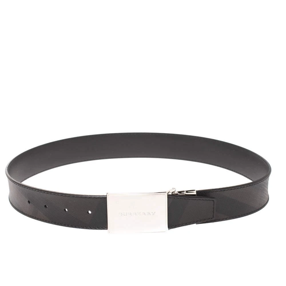 商品[二手商品] Burberry|Burberry Black/Brown Nova Check Coated Canvas Charles 35 Belt 80CM,价格¥843,第1张图片