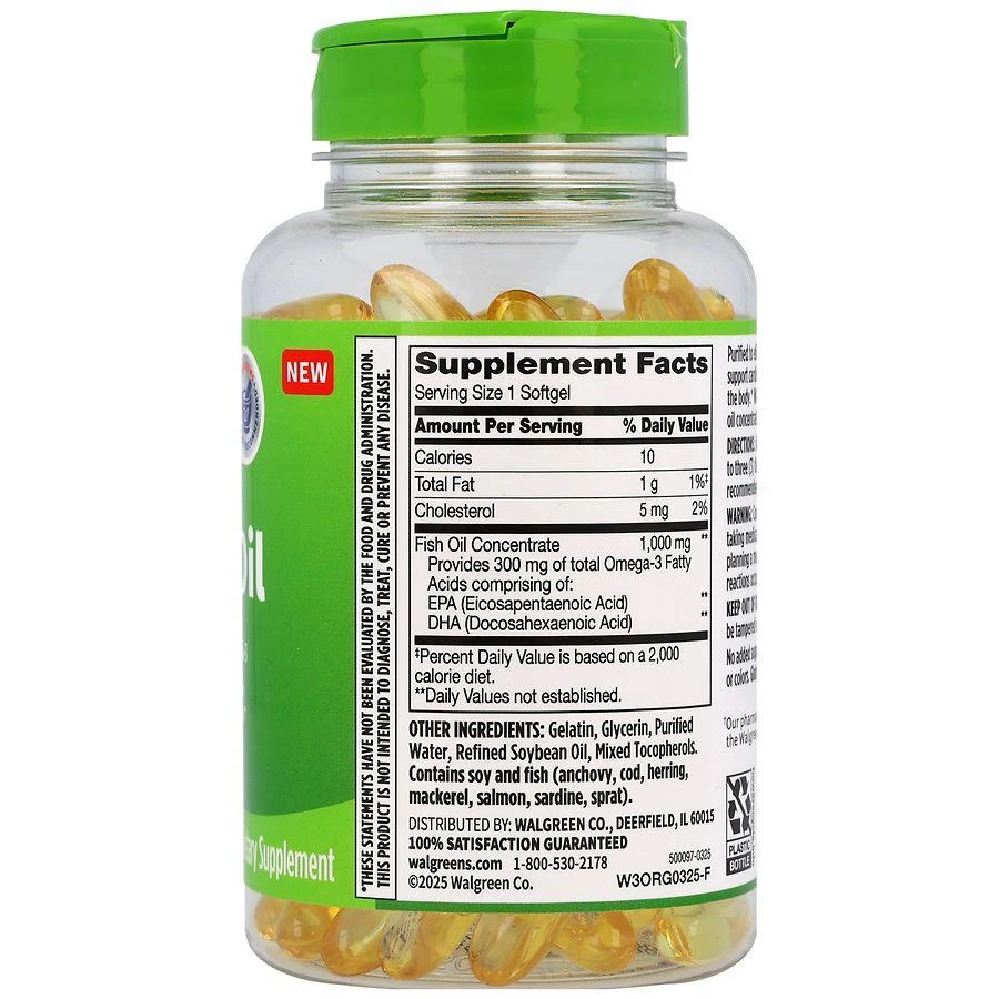 Fish Oil 1000 mg with 300 mg Omega-3 Softgels 商品