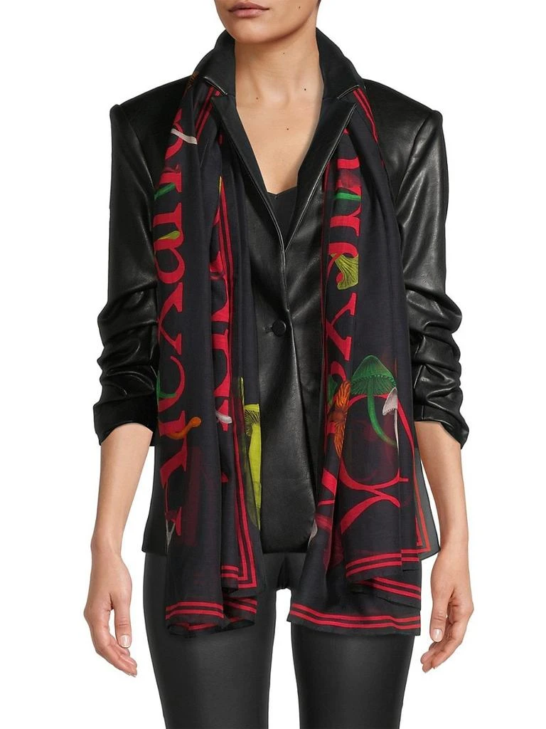 商品Alexander McQueen|Logo Mushroom Scarf,价格¥1351,第1张图片