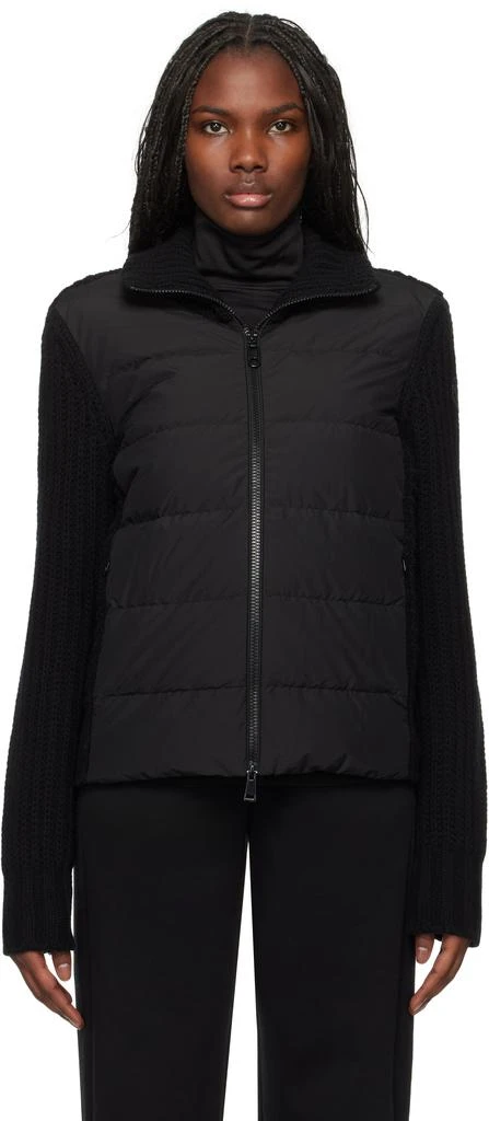 商品Moncler|黑色拼接羽绒夹克,价格¥11015,第1张图片