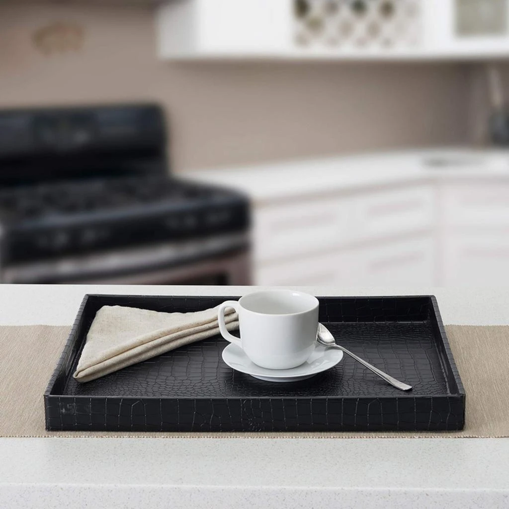 商品Home Basics|Home Basics Crocodile Serving Tray, Black,价格¥186,第2张图片详细描述