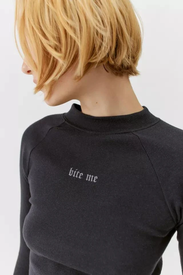 商品Urban Outfitters|UO Bite Me Mock Neck Long Sleeve Tee,价格¥150,第1张图片