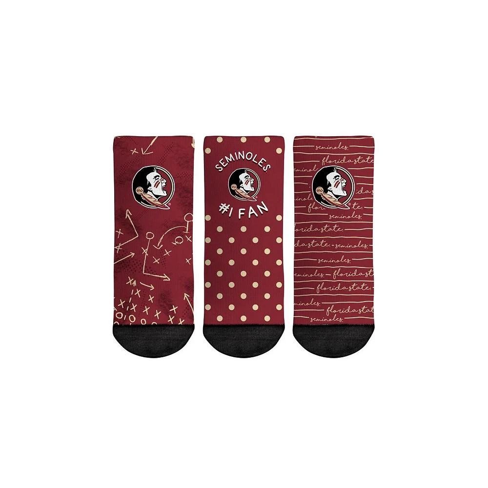 商品Rock 'Em|Toddler Boys and Girls Rock Em Socks Florida State Seminoles #1 Fan 3-Pack Crew Socks Set,价格¥150,第1张图片
