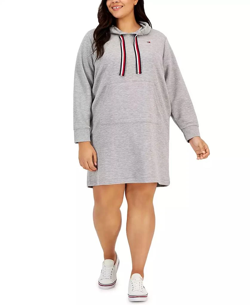 商品Tommy Hilfiger|Plus Size Ottoman Hoodie Dress,价格¥402,第1张图片