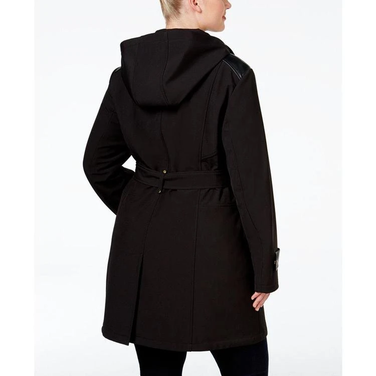 商品Via Spiga|Plus Size Faux-Leather-Trim Hooded Water-Repellent Raincoat,价格¥1697,第2张图片详细描述