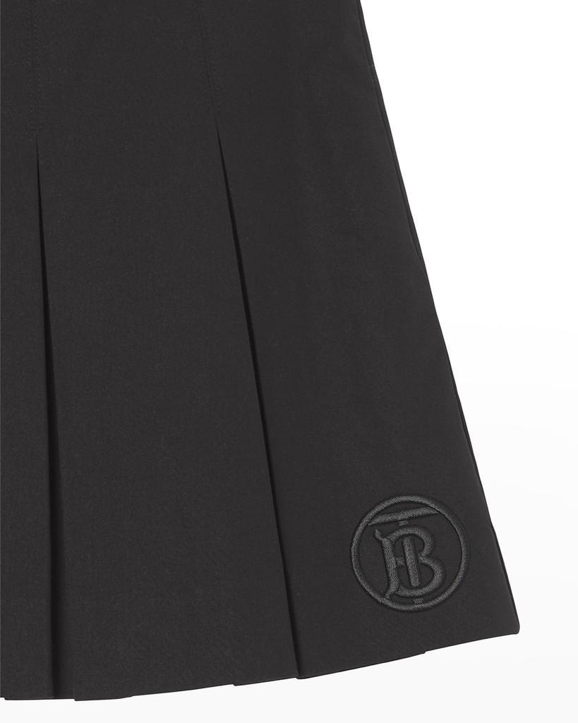 商品Burberry|Girl's Gaya Pleated TB Embroidered Skirt, Size 3-14,价格¥642,第6张图片详细描述