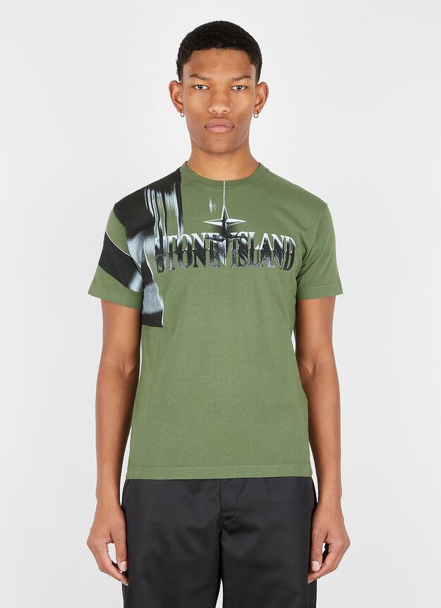 商品Stone Island|Logo Print T-Shirt in Green,价格¥1078,第1张图片