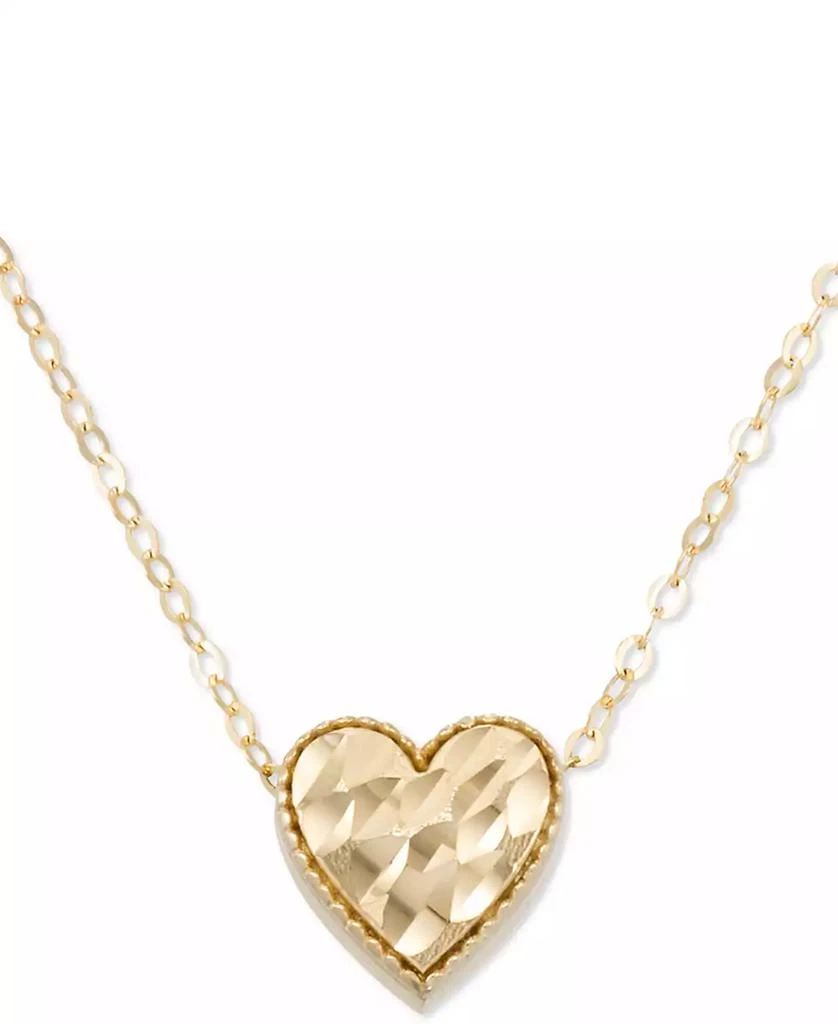 商品Macy's|Hammered Heart 18" Pendant Necklace in 10k Gold,价格¥1168,第1张图片