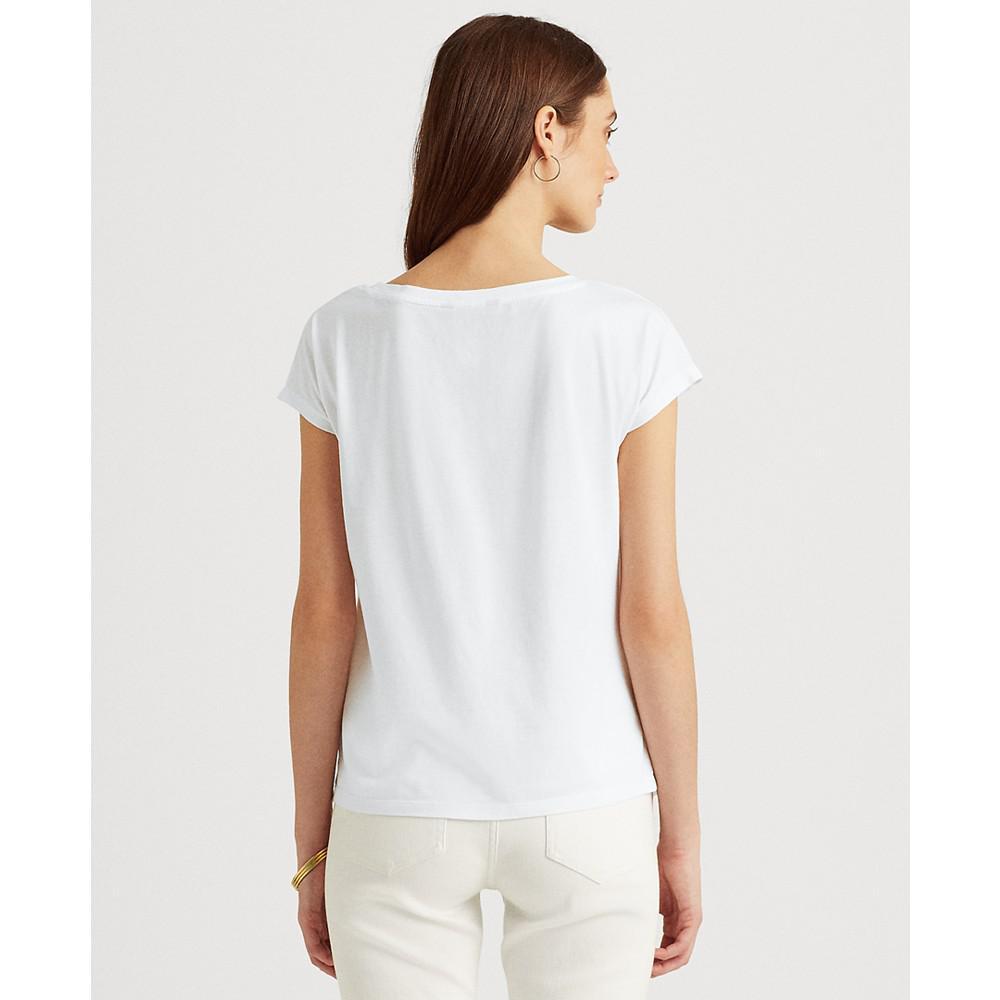 商品Ralph Lauren|Logo-Print Short-Sleeve Top,价格¥306,第4张图片详细描述