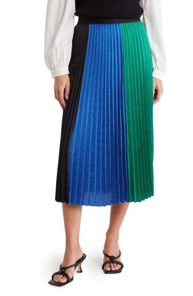 商品Karl Lagerfeld Paris|Pleated Colorblock Midi Skirt,价格¥443,第1张图片