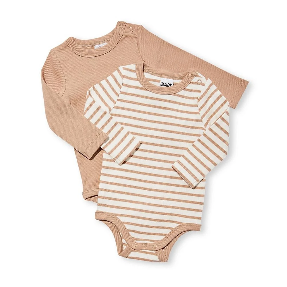 商品Cotton On|Baby Boys or Baby Girls Long Sleeved Bodysuits, Pack of 2,价格¥154,第1张图片