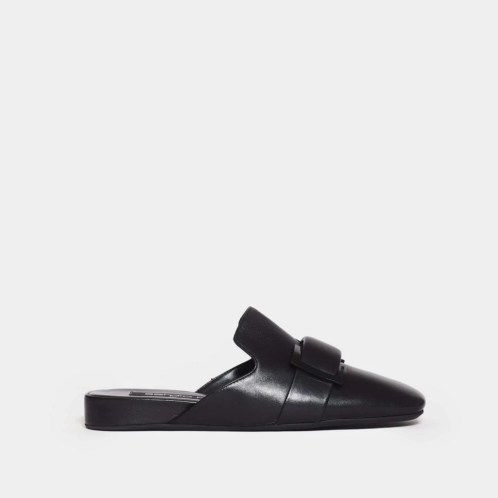 商品Sergio Rossi|mule bassa in pelle nera fibbia,价格¥3096,第1张图片