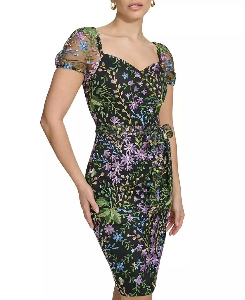 商品Kensie|kensi Women's Floral Embroidered Mesh Dress,价格¥412,第4张图片详细描述