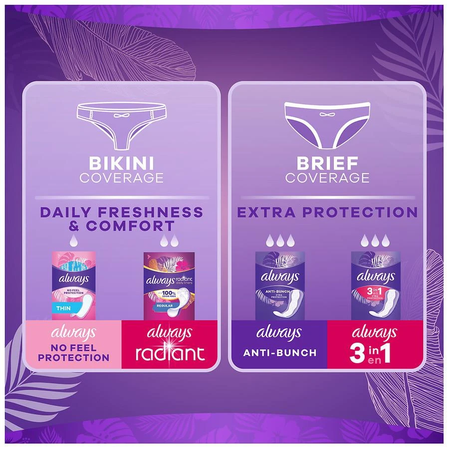 商品Always|Anti-Bunch Xtra Protection Daily Liners Unscented, Long Absorbency,价格¥52,第5张图片详细描述