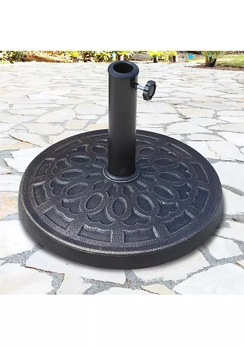 商品Outsunny|17 26.4 Lbs Round Resin Umbrella Base Stand Market Parasol Holder With Beautiful Decorative Pattern And Easy Setup For %CF%861 %CF%861.89 Pole For Lawn Deck Backyard Garden Bronze,价格¥440,第3张图片详细描述