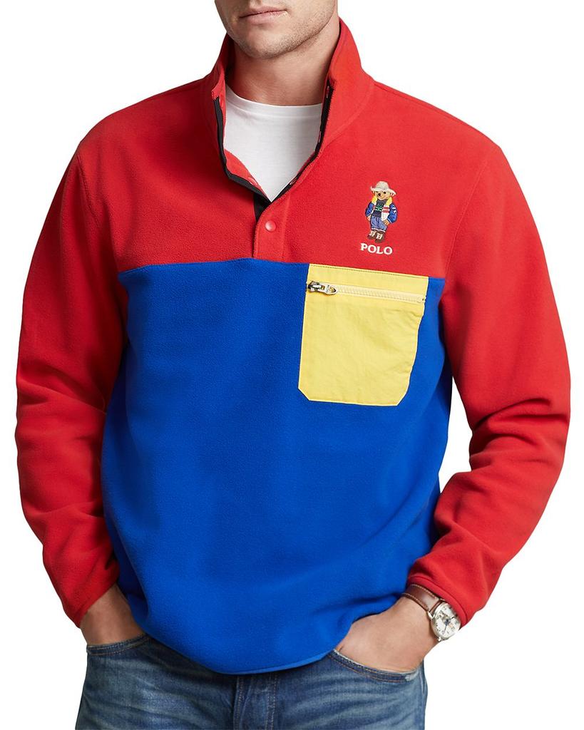 Colorblocked Polo Bear Pullover商品第1张图片规格展示