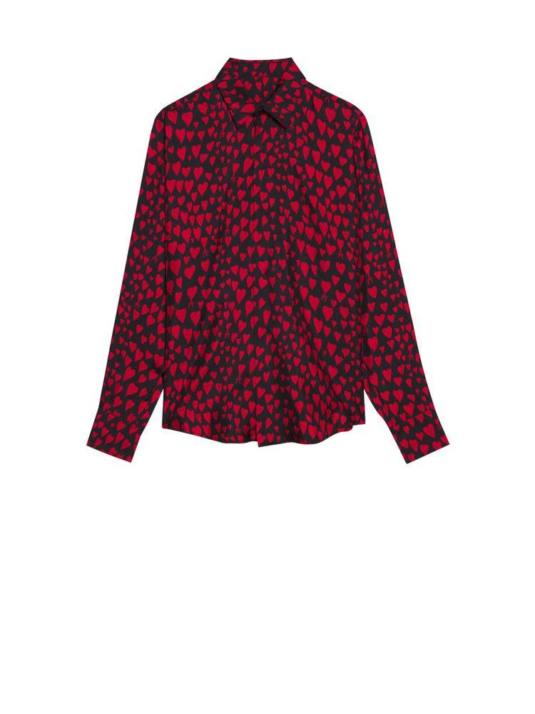 商品AMI|AMI Paris Heart Pattern Long-Sleeved Buttoned Shirt,价格¥1968,第1张图片