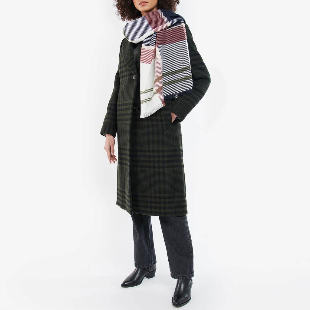 Barbour Women's Blair Tartan Scarf - Midnight Berry商品第2张图片规格展示