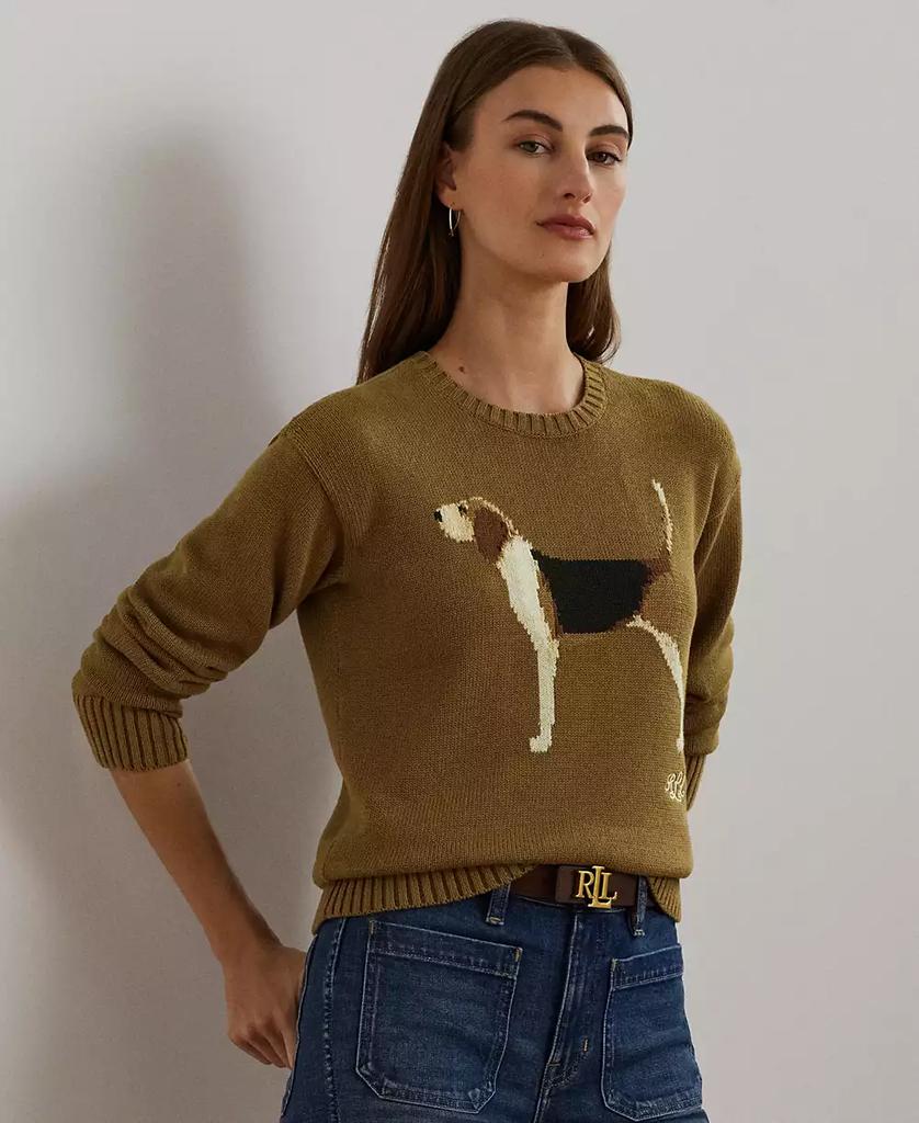 Lauren Ralph Lauren | Women's Intarsia-Knit Beagle Cotton Sweater, Regular & Petite 759.50元 商品图片