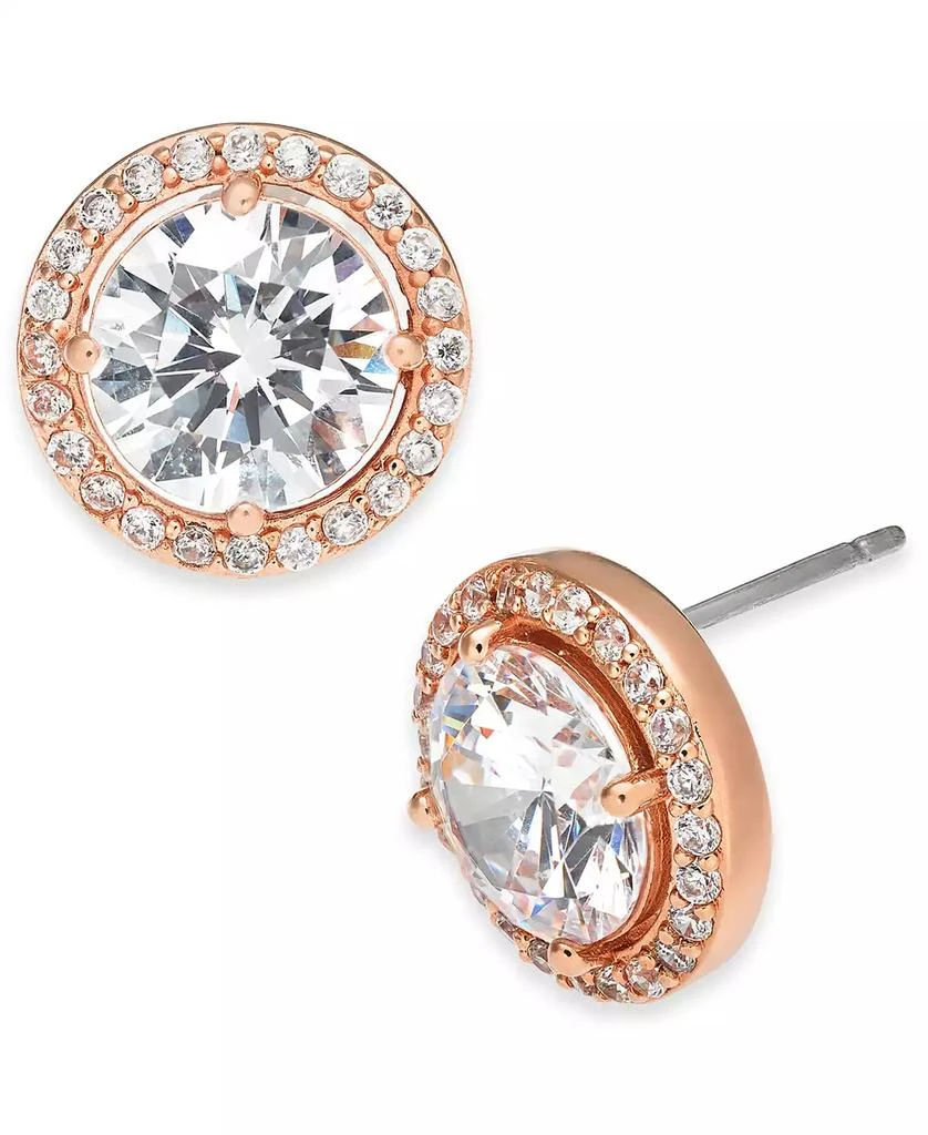 商品Eliot Danori|Rose Gold-Tone Crystal and Pavé Round Stud Earrings, Created for Macy's,价格¥157,第3张图片详细描述