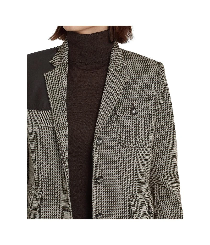 商品Ralph Lauren|Faux Leather Trim Jacquard Blazer,价格¥1641,第3张图片详细描述