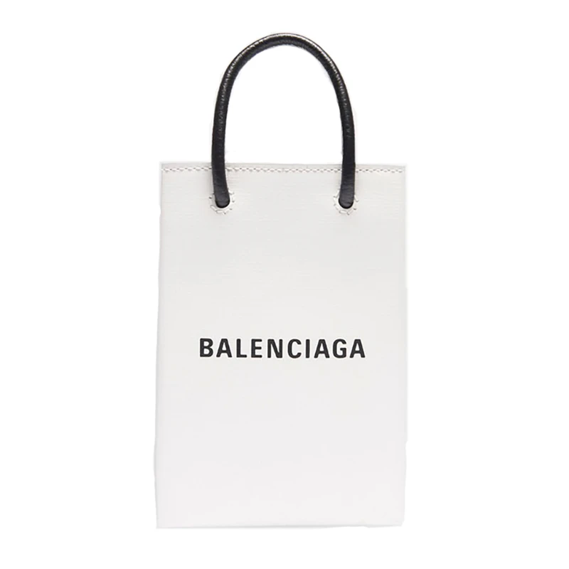 商品Balenciaga|Balenciaga/巴黎世家 秋冬新款 白色纹理小牛皮购物袋手机包斜挎手提包 ,价格¥6987,第1张图片