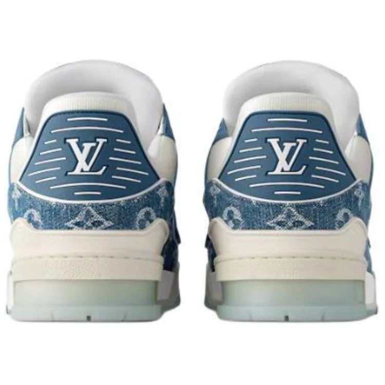 商品[国内直发] Louis Vuitton|Trainer 牛皮革 圆头系带 低帮 板鞋 男女同款 蓝白色,价格¥11922,第6张图片详细描述